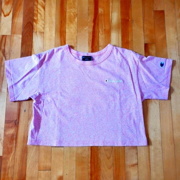 Champion Cropped Tee, Script Logo - Picture 3 of 8